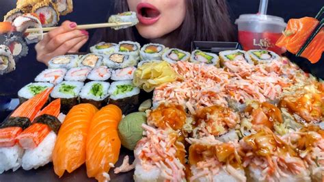 Asmr Sushi Sashimi Platter Mukbang No Talking Eating Food Youtube