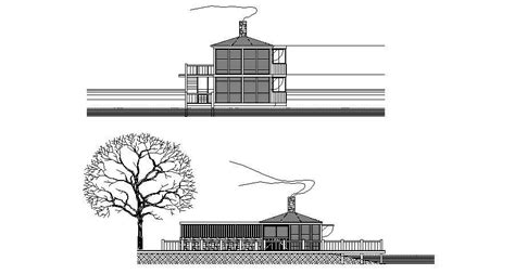 Autocad Drawing Of Bungalow Elevations Cadbull