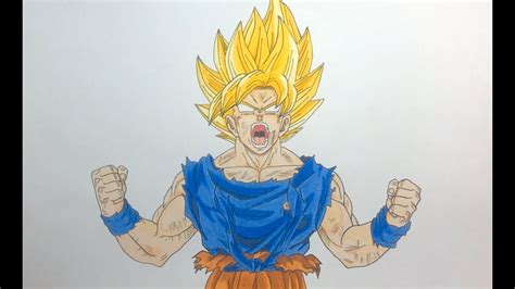Goku super saiyan is a male character from the manga dragon ball z. Drawing Goku Super Saiyan SSJ - Dragon Ball Z / Frieza ...