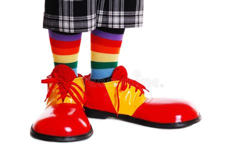 Clown Schuhe Auf Weiß Stockbild Bild Von Gelb Nachricht 7109285