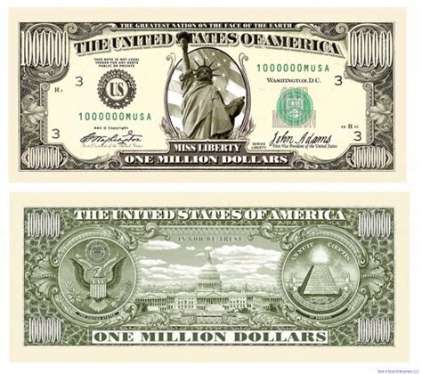 50 Traditional Million Dollar Bills Fun Novelty Prank Collectible