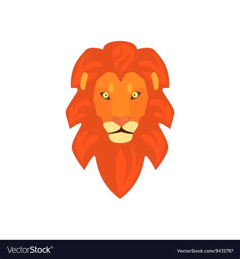 Lions Head Realistic Simplified Drawing Royalty Free Vector