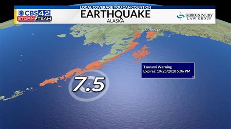 75 Earthquake Near Alaska Triggers Tsunami Warning Cbs 42