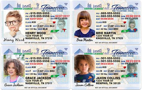 Tennessee Kid Driver License For Children Under 12 Child Id Etsy
