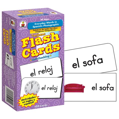 Everyday Words In Spanish Flash Cards Carson Dellosa Incastro Popular Playthings Roylco