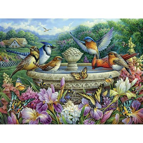 Summer Garden Birds 500 Piece Jigsaw Puzzle Bits And Pieces