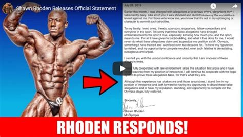 Shawn Rhoden Releases Official Statement Ironmag Bodybuilding Blog