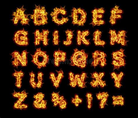 burning flames fire alphabet letters stock illustration illustration of alphabet elements
