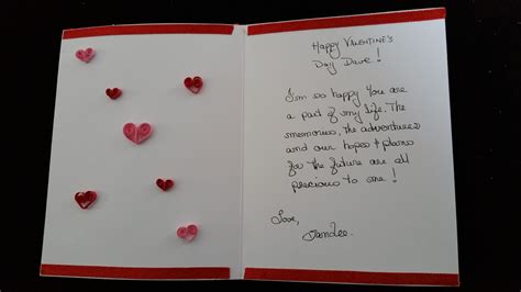Valentines Day Card Inside Quilled Hearts Valentines Cards Crafts