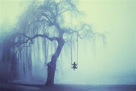 500px The Weeping Willow Girl On A Swing In The Fog Weeping Willow