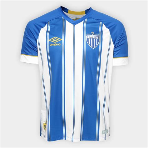 Camisa Avaí I 1819 Sn° Torcedor Umbro Masculina Azul E Branco