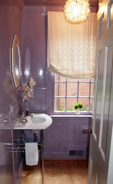 Lavender Lacquered Powder Room Traditional Powder Room Baltimore