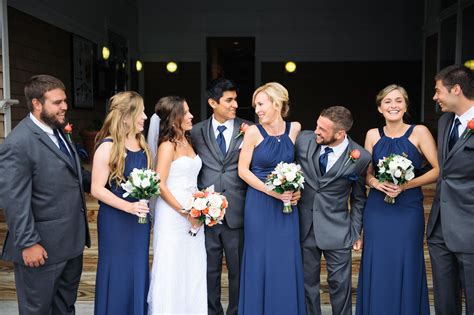 Wedding Party In Navy And Charcoal Gray Grey Bridal Parties Gray