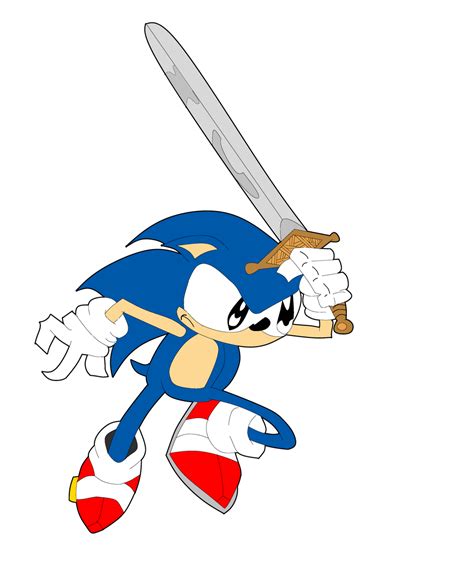 Sonic Holding The Sword Of Acorns By Stormgasherc On Deviantart