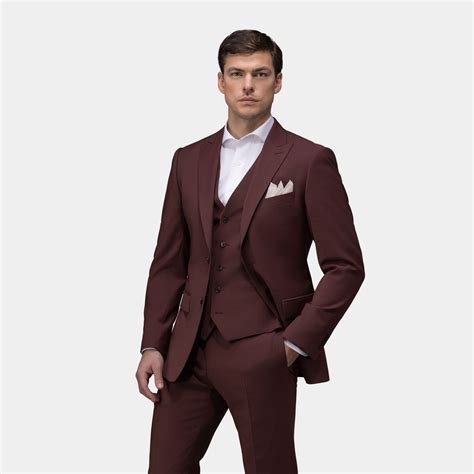 Burgundy Three Piece Suit Tailor Store®