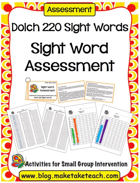 Dolch 220 Sight Word Assessment Make Take And Teach