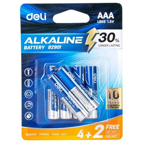 Alkaline Battery AAA 1 5V 6pc Deli