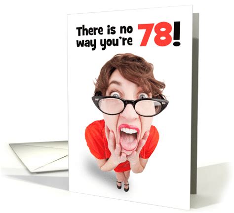 Happy 78th Birthday Funny Shocked Woman Humor Card 1596206