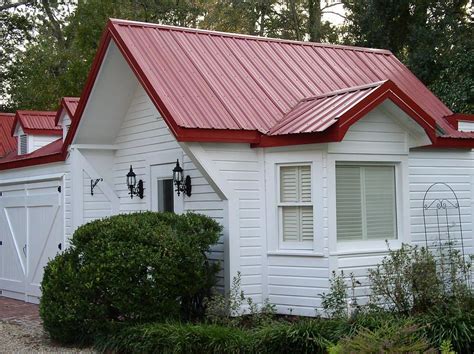 White Cottage Red Roof Red Roof House Red Roof Tin Roof House