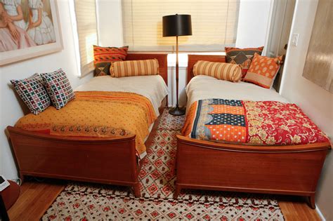 Double beds can be more than just a bed! Brown Saltman Pair of Twin Beds For Sale at 1stdibs