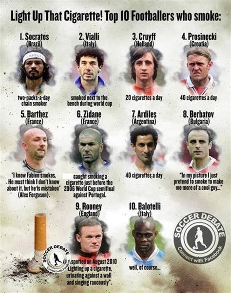 the top 10 footballers who smoke smoked [graphic] football soccer greatest goals and