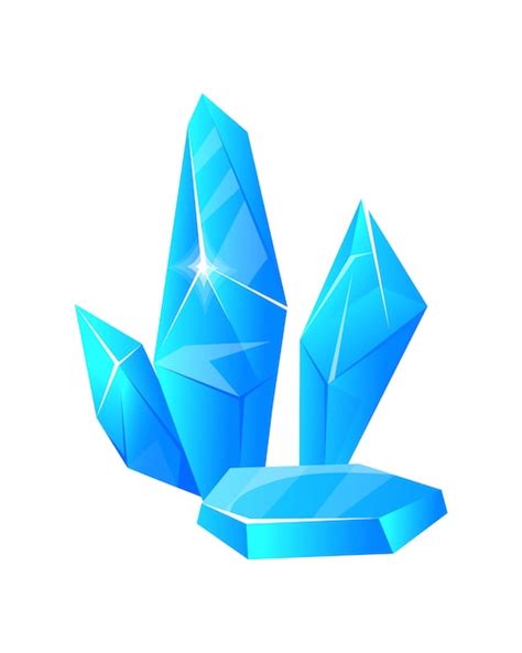 Premium Vector Blue Ice Crystals Crystal Stones Of Geometric Shape