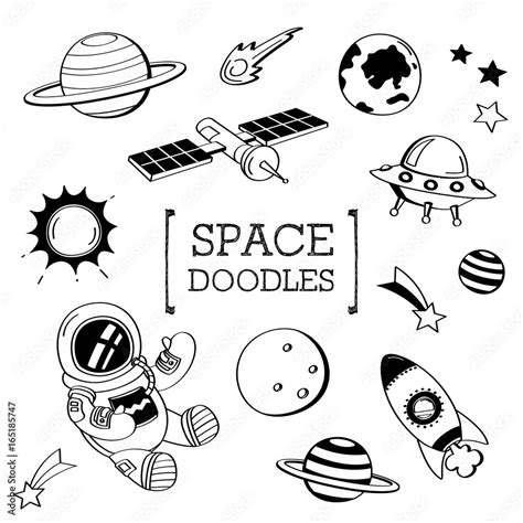 Space Doodle Hand Drawing Styles Of Space Stock Vector Adobe Stock