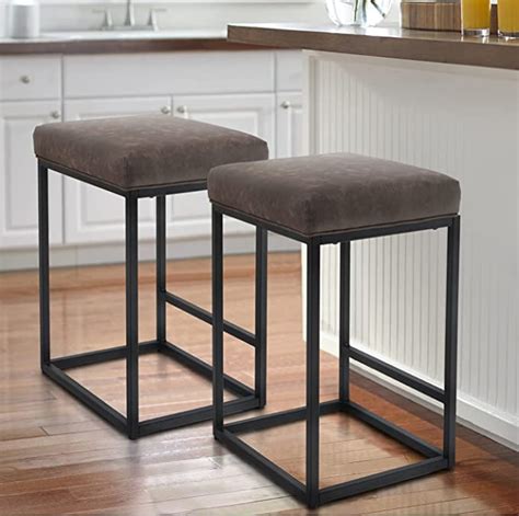 Craft Capital Counter Height Bar Stools Set Of 2 For Kitchen Counter Backless Industrial Stool