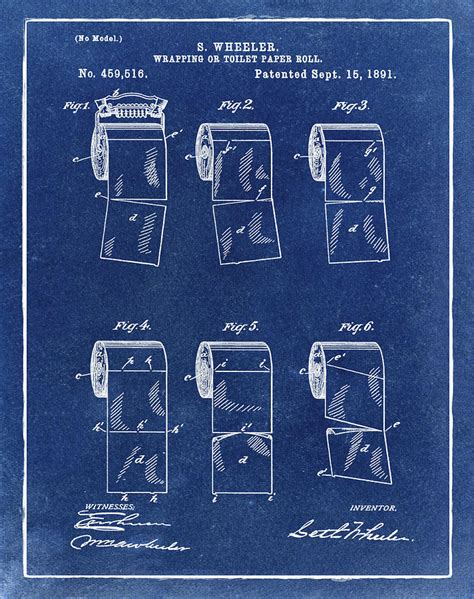 Toilet Paper Patent 1891 Blue Photograph By Bill Cannon Fine Art America