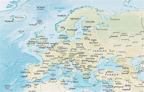 Europe Physical Map •
