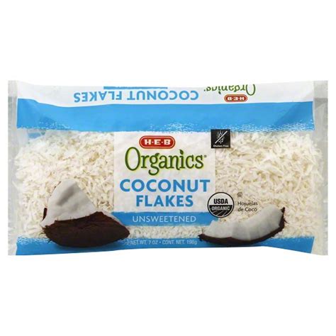 H E B Organics Unsweetened Coconut Flakes Shop Coconut Flakes At H E B