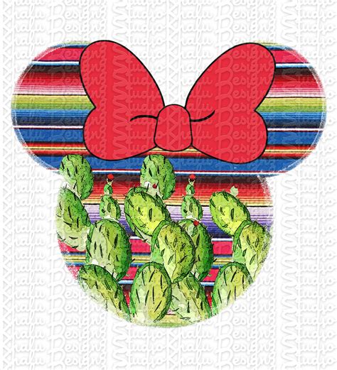 Floral Minnie Disney Mouse Minnie Mouse Cactus Digital Etsy