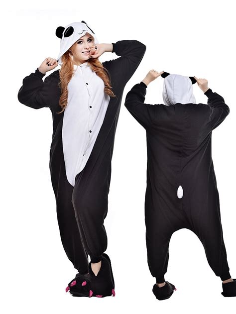 Pandas Onesie Kigurumi Pajamas For Adults Polar Fleece Animal Cosplay