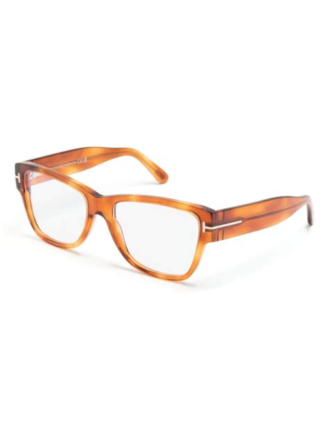 Tom Ford Eyewear Square Frame Sculpted Arms Glasses Farfetch