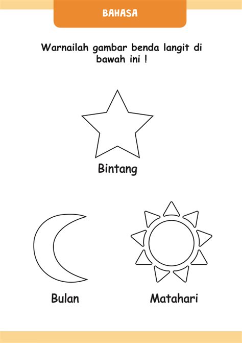 Mewarnai Gambar Bulan Dan Bintang Gambar Kartun Matahari Bulan Dan