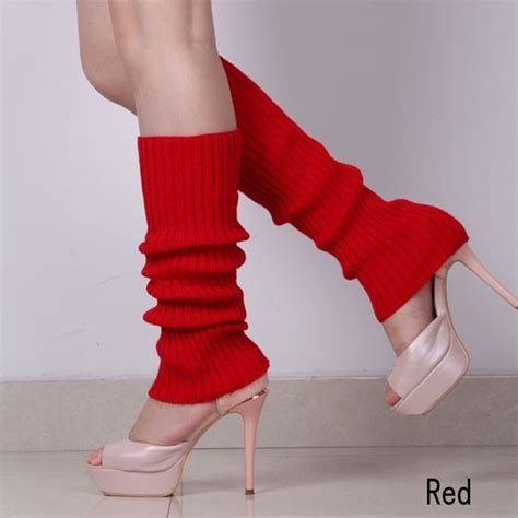 new knit winter leg warmers candy color casual women warm classic knitting leg warmers in leg