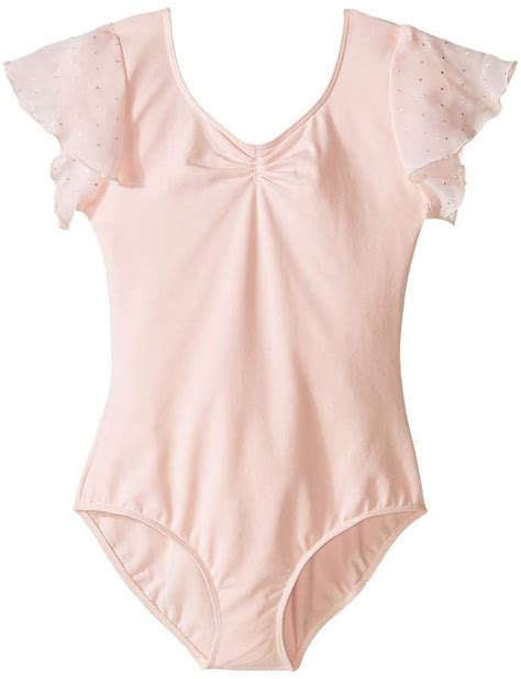 Bloch Flutter Sleeve Leotard With Sequin Dot Girls Jumpsuit And Rompers