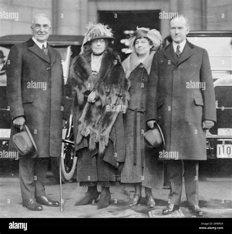 President Warren G Harding And His Wife With Then Vice President Calvin Coolidge And His Wife