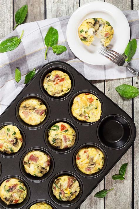 Muffin Tin Omelets W Prosciutto Feta And Spinach