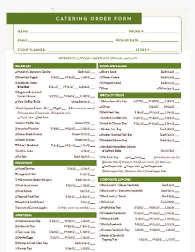 10 Catering Form Templates Pdf Doc Free And Premium Templates
