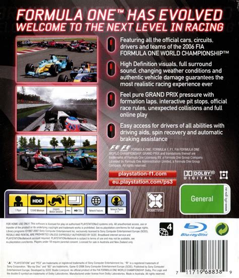 Formula 1 Championship Edition 2007 Playstation 3 Box Cover Art