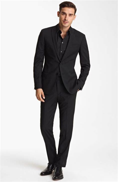 Men S Fashion Style Photo Black Suit Men All Black Suit All Black Dresses