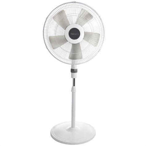Holmes 16 In Oscillating Blade Stand Pedestal Fan With Metal Grill In
