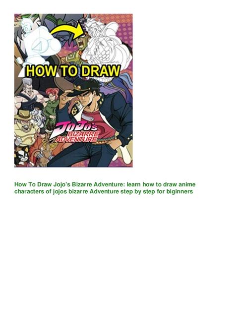 Pdf⚡ How To Draw Jojo S Bizarre Adventure Learn How To Draw Anime Characters Of Jojos Bizarre