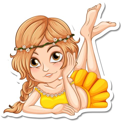 Cute Fairy Cartoon Character Sticker 2953037 Vector Art At