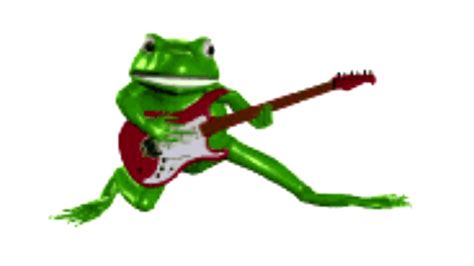 Animated Frog Playing Music On Electric Guitar Animated Frogs