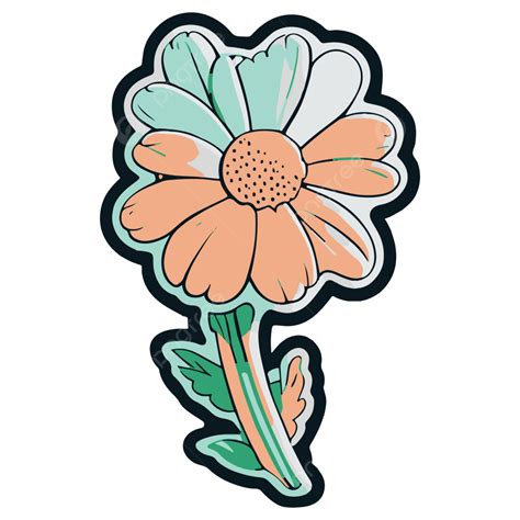 Hand Drawn Aesthetic Flower Sticker Sticker Flower Sticker Cute