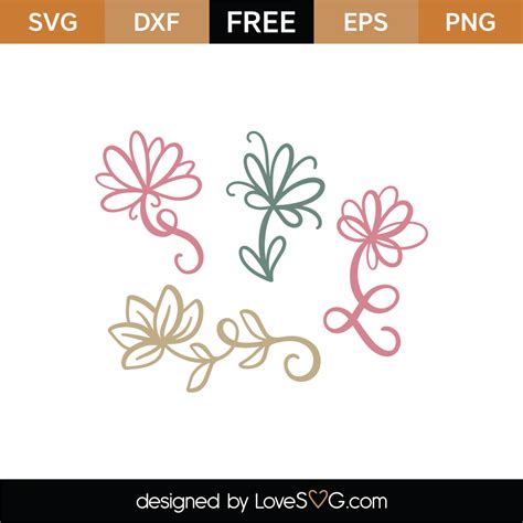 Free Flowers SVG Cut File Lovesvg Com