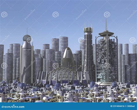 Mega City Skyline Stock Illustration Illustration Of Future 231404416