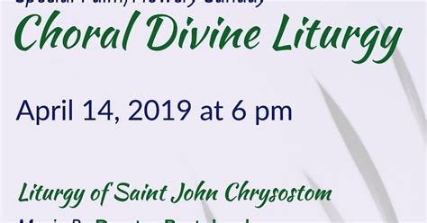 New Liturgical Movement Palm Sunday Divine Liturgy With Music By